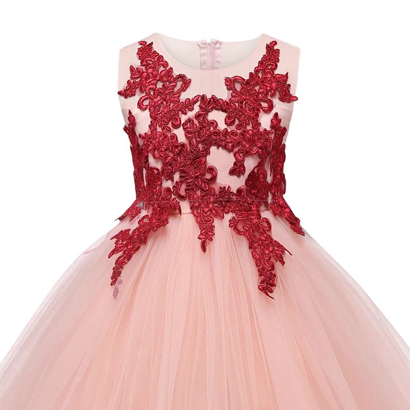 Kids Dress For Girls Wedding Flower Girl Evening Pageant Elegant Princess Embroidered Gown Birthday Party Prom | Детская одежда и