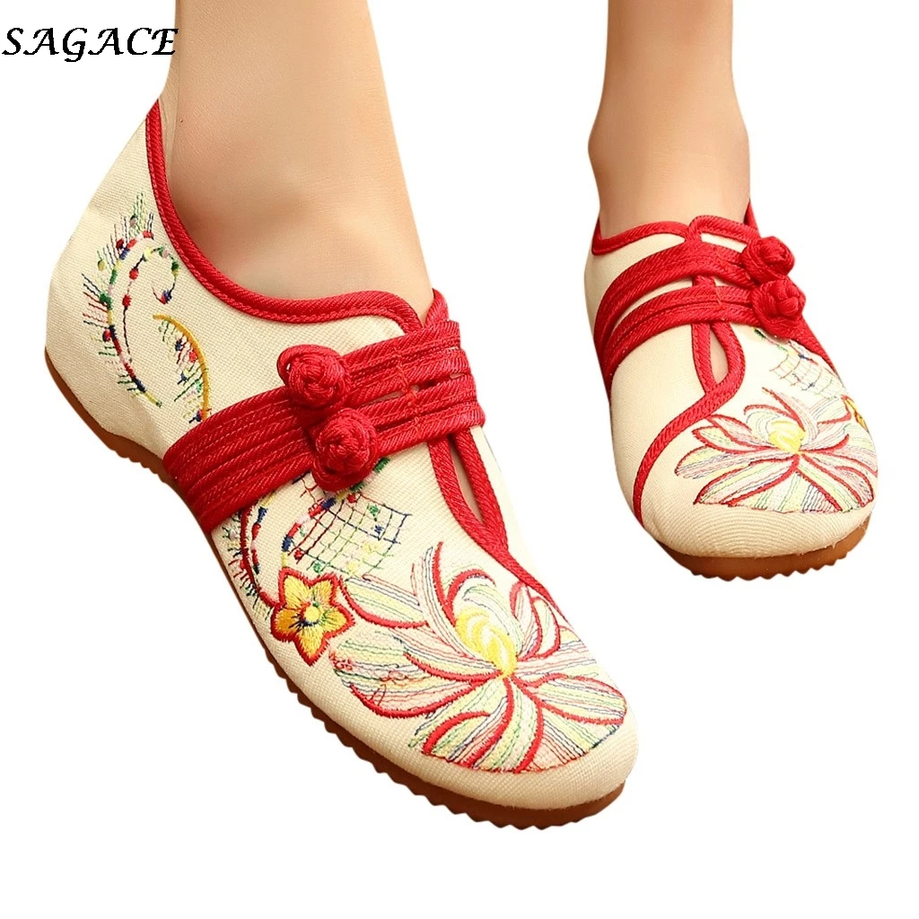 SAGACE обувь на плоской подошве Женская в винтажном стиле В этническом с вышивкой