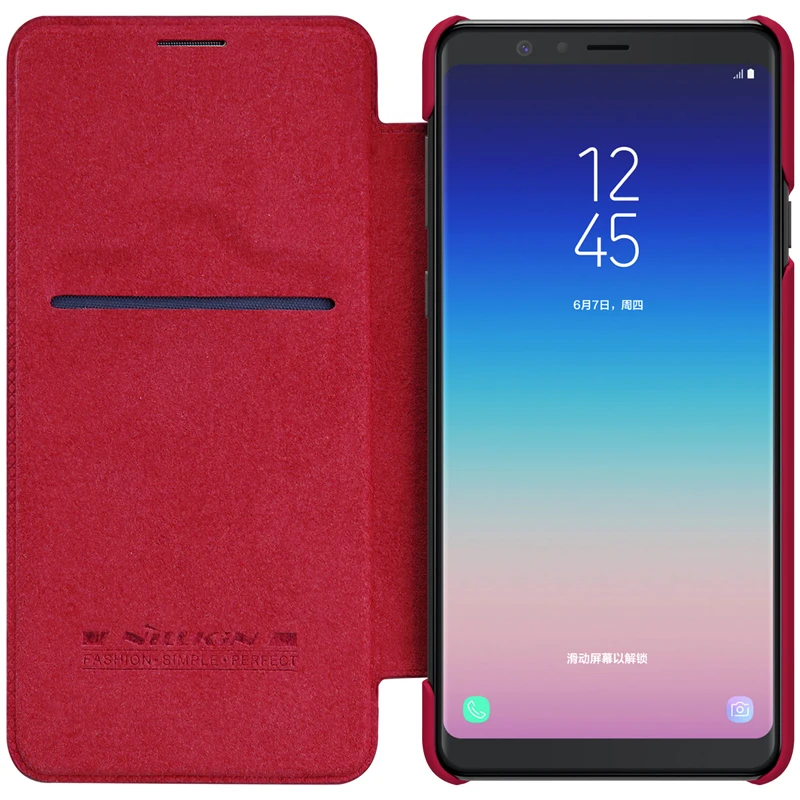Флип кейс для Samsung Galaxy A8 Star оригинальный кожаный чехол NILLKIN QIN A9 кошелек со