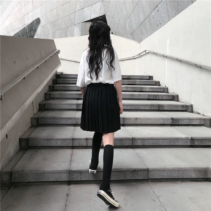 Harajuku Kawaii женские плиссированные юбки с высокой талией Короткая юбка летняя