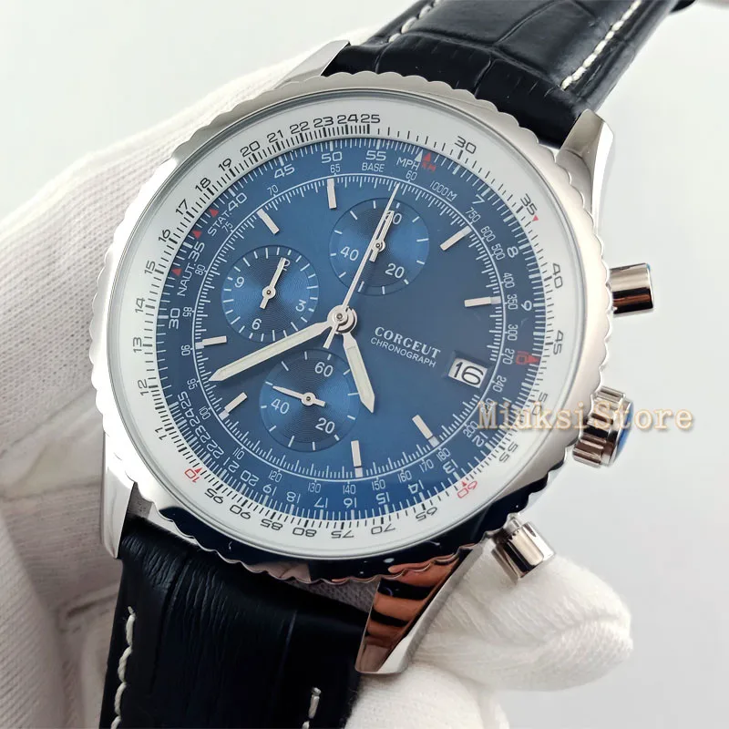 46 5 мм синий механизм: Япония Seiko кварцевые Masculino часы Роскошный топ мужская мода