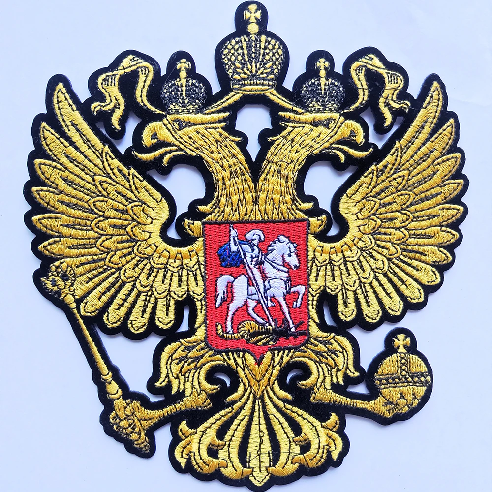 Вышитая нашивка с гербом России двуглавый орел для одежды военная | Дом и сад