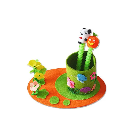 5 Kid DIY ремесла Ручное шитье для поделок ремесло набор нетканые ткани игрушки Ручка, содержащая, искусство и ремесла обучающая игрушка для детская ручка держатель - Цвет: 5