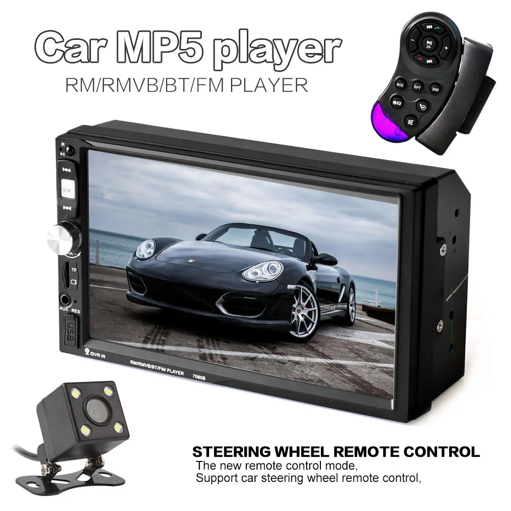 Новый 7 дюймовый HD 2 Din Bluetooth автомобильный аудио стерео FM MP5 плеер с сенсорным