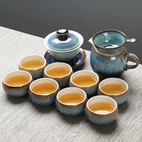 tea tray celadon tea set hand painted gold mention beam kung fu tea set a teapot six cups