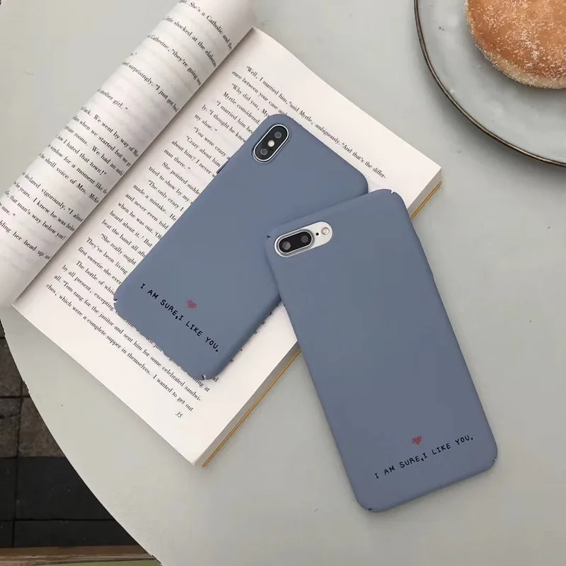 Твердый цветной чехол для телефона в стиле ретро с буквами Корейском iPhone 7 Puls 6 6S 8 X