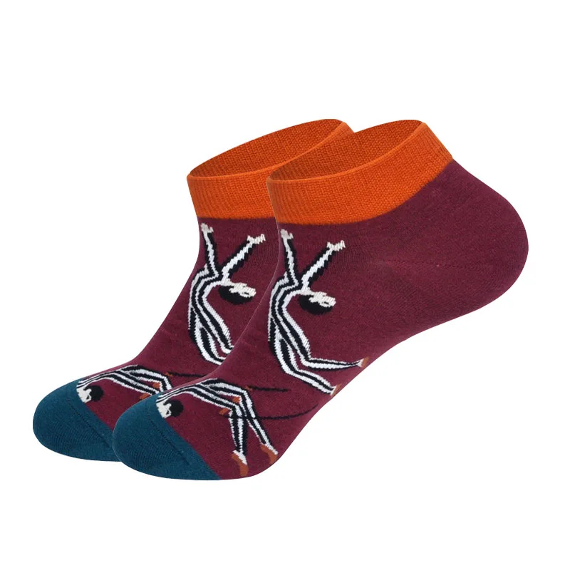 Downstairs Summer New Cool Boat Socks For Eur38-43 Brand Designer Streetwear Men/Women Lowcut Ankle Calcetines - Цвет: C15