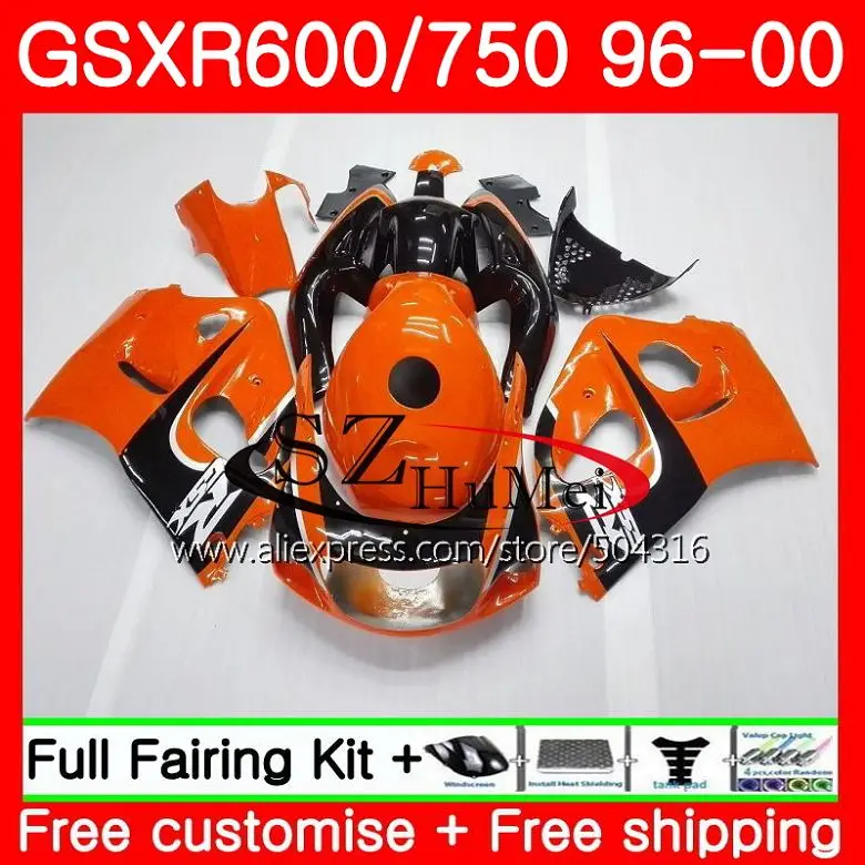 

Body For SUZUKI GSX-R600 GSXR 600 750 SRAD 27SH5 Orange black GSXR750 96 97 98 99 00 GSXR600 1996 1997 1998 1999 2000 Fairings