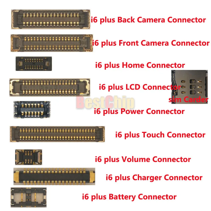 Разъемы FPC 10 компл./лот для iPhone 6 plus p 5 дюйма док станция сенсорной ЖК камеры разъем