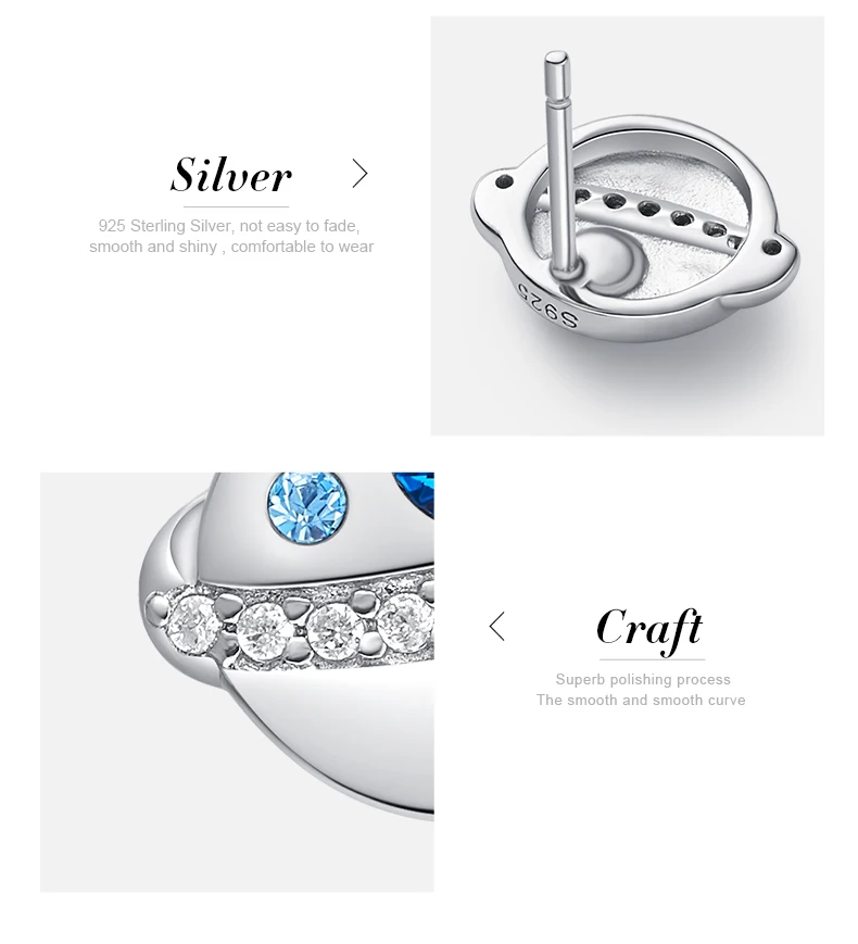 CDE серьги из стерлингового серебра 925 пробы, украшенные кристаллами от Swarovski серьги планета для женщин геометрический подарок ювелирных изделий