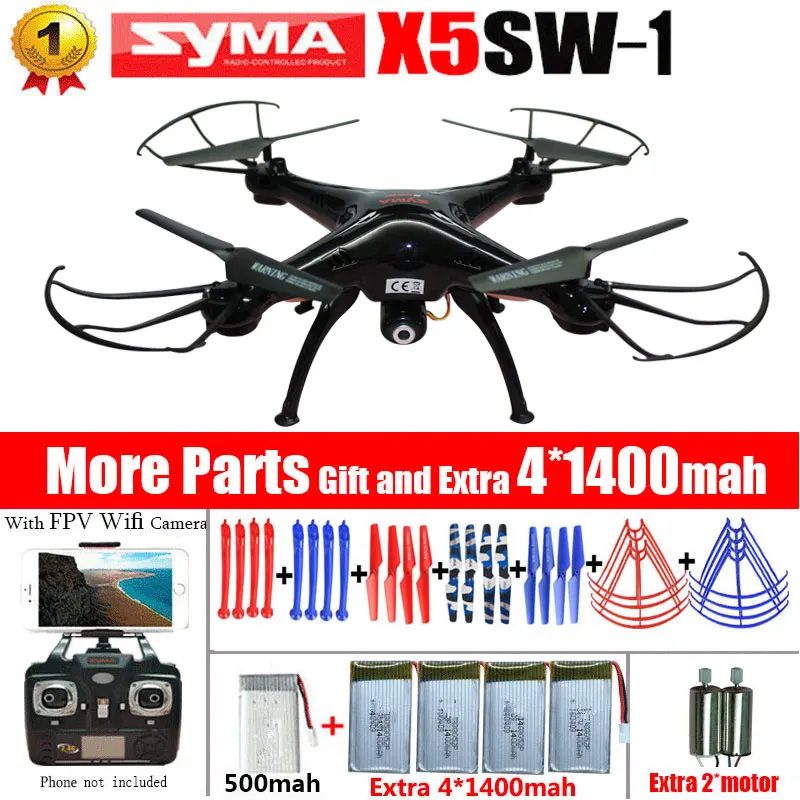 100% первоначально SYMA X5SW WIFI беспилотный fpv квадрокоптер с камерой без головы 2.4 г