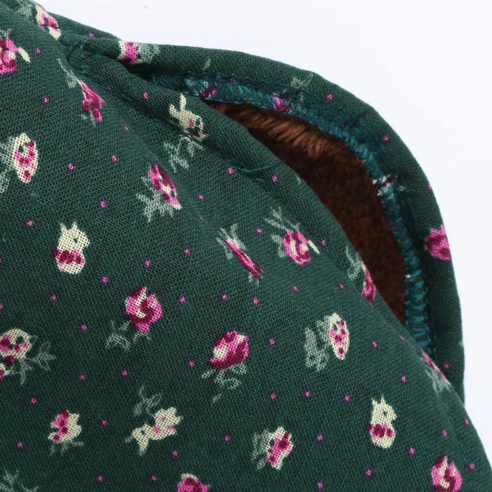 JAYCOSIN High Quality Women Cotton Linen Winter Warm Plus Velvet Coat Folk-Custom Green Print Outcoat Jacket | Женская одежда