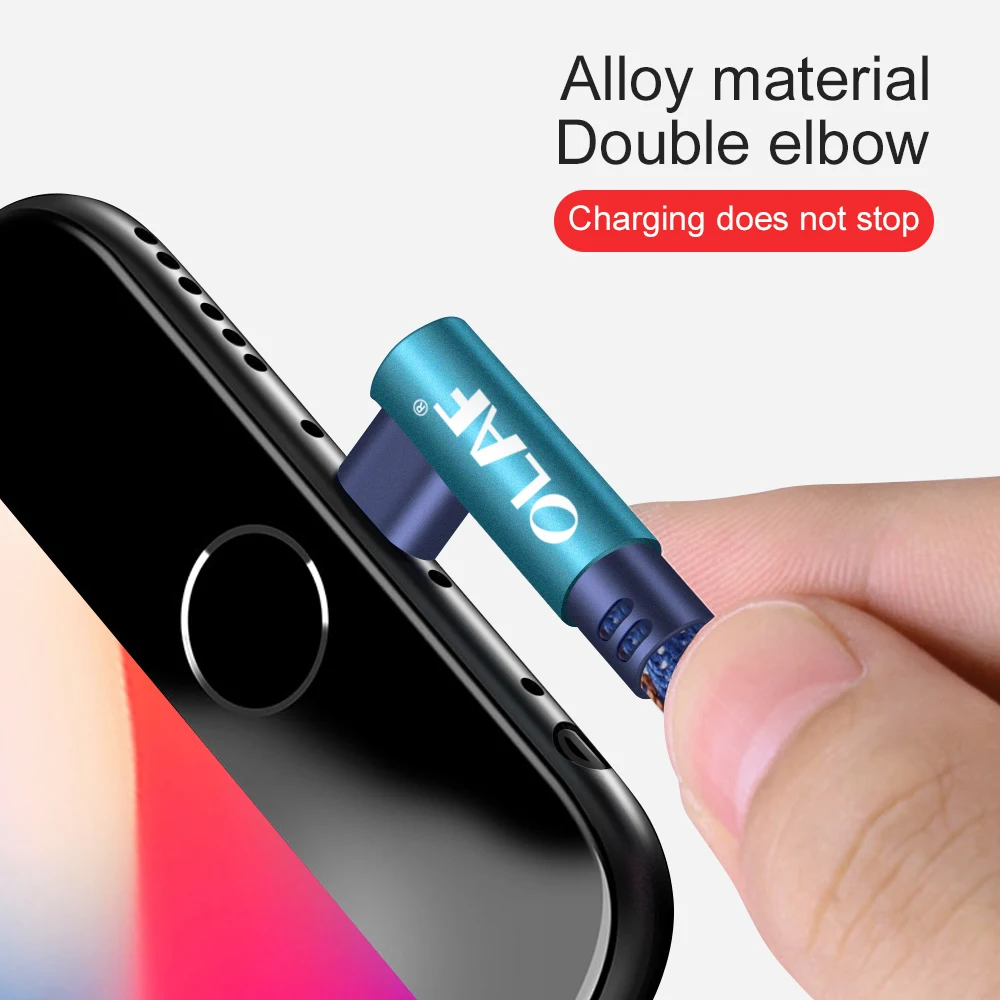 OLAF 90 градусов Micro USB кабель 5V 2.4A Быстрая зарядка для передачи данных Samsung Xiaomi Android