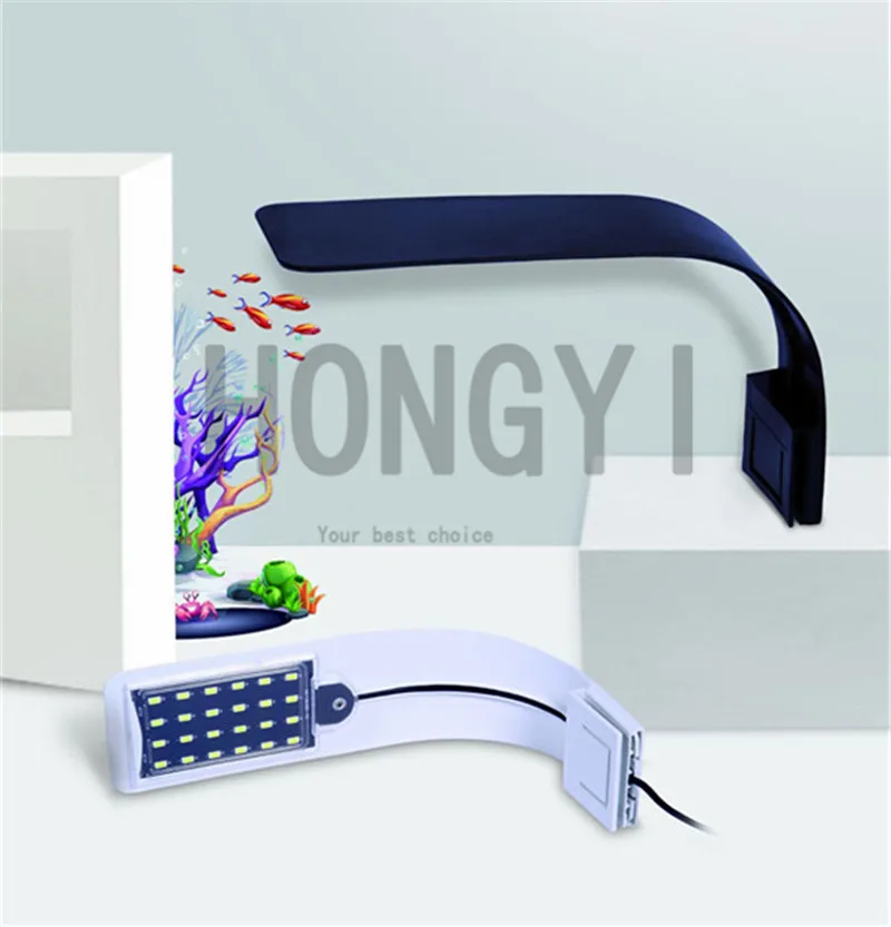 

HONGYI 1 шт. ультратонкий Светодиодный светильник с зажимом для аквариума светильник для воды светильник 110 В/220-240 В