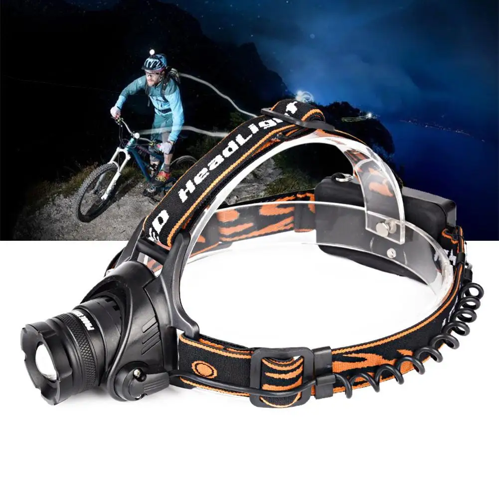 2018 Телескопический зуммируемый светодиодный водонепроницаемый налобный фонарь