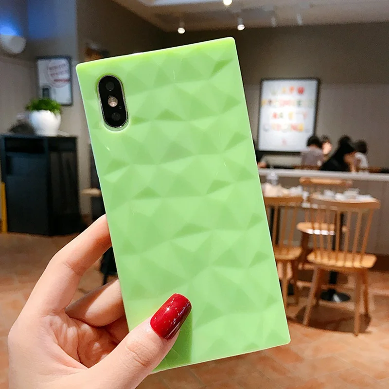Diamond-shaped square diamond pattern all-inclusive anti-fall soft shell for iphone XS Max XR X 6 6S 7 8Plus |