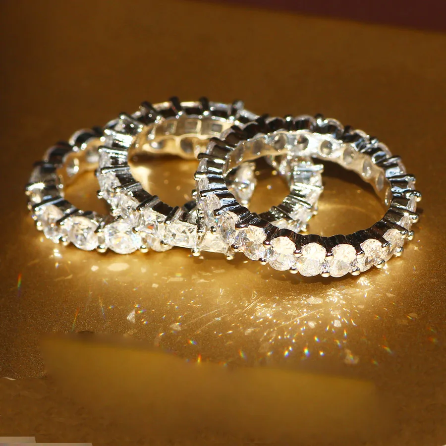 3 шт. ювелирные изделия yayi Мода Принцесса огранка 9.6CT белый циркон серебряный цвет обручальные кольца Свадебные Кольца вечерние кольца