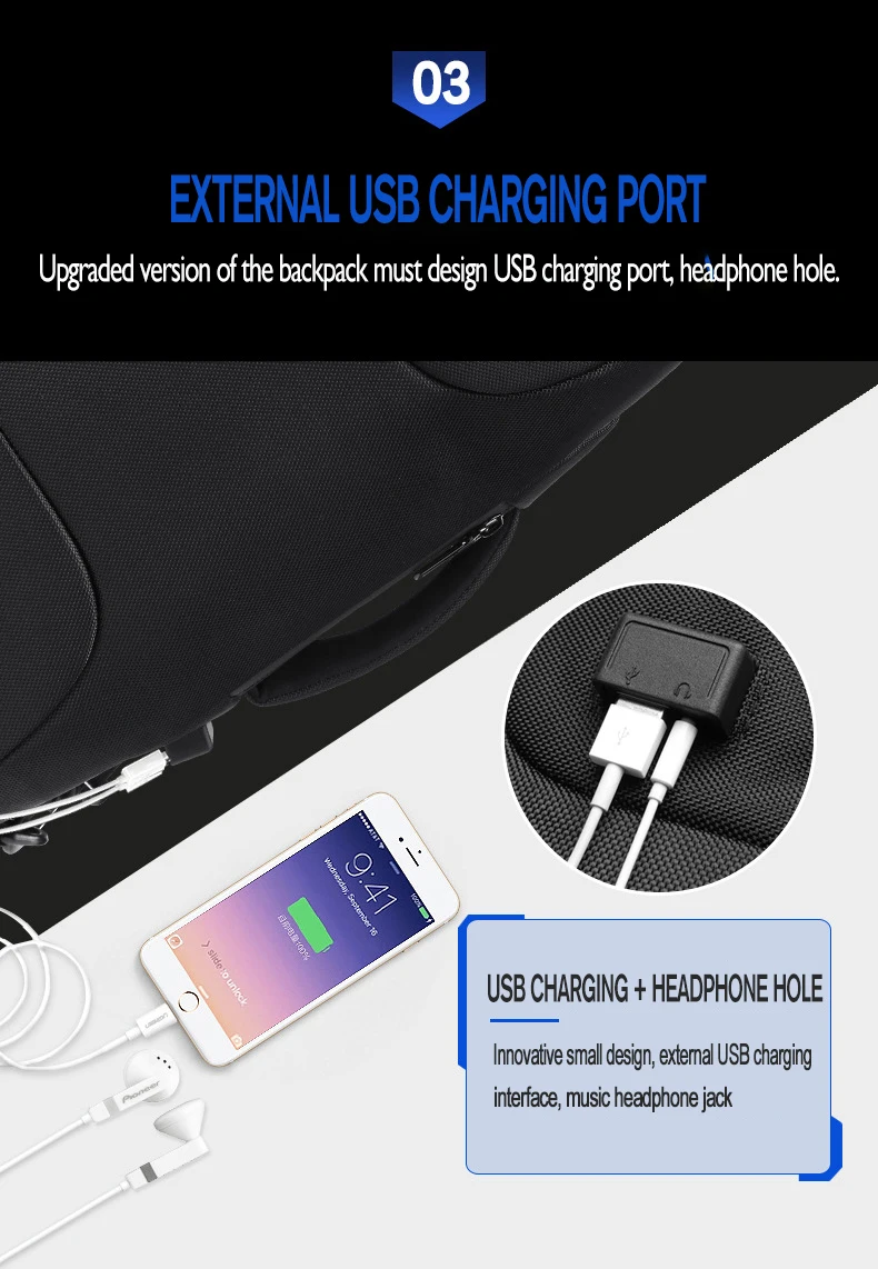 OZUKO, мужские деловые рюкзаки, usb зарядка, 15,6 дюймов, рюкзак для ноутбука, модные школьные сумки, многофункциональные, анти-вор, для путешествий, мужские Mochila