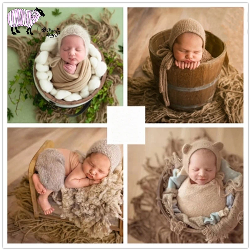 Newborn Photography Blanket Props Infant Baby Girl Boy Photoshoot Basket fotografia Accessories fotoshooting | Детская одежда и