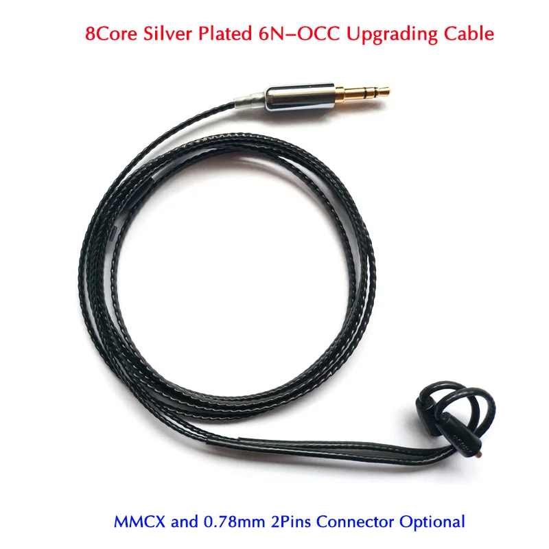 Hisenior In Ear наушники съемный кабель 1 2 м 4 ядра 8 ядер посеребренный 6N OCC с MMCX или 0 78 мм