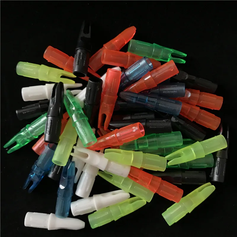 60/100pcs Archery Arrow Nock ID7.6mm Internal Plastic Insert Tails For Shaft Hunting | Спорт и развлечения