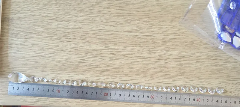 

Wholesale 90sets clear 46cm/Crystal teardrop pendants With Octagon Beads crystal Chandelier Prisms Pendants DIY Suncatcher Part