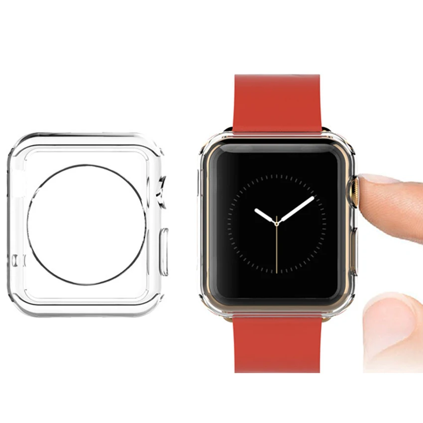 Ультратонкий Силиконовый ТПУ защитный чехол для Apple Watch Series 1 2 3 38 мм 42