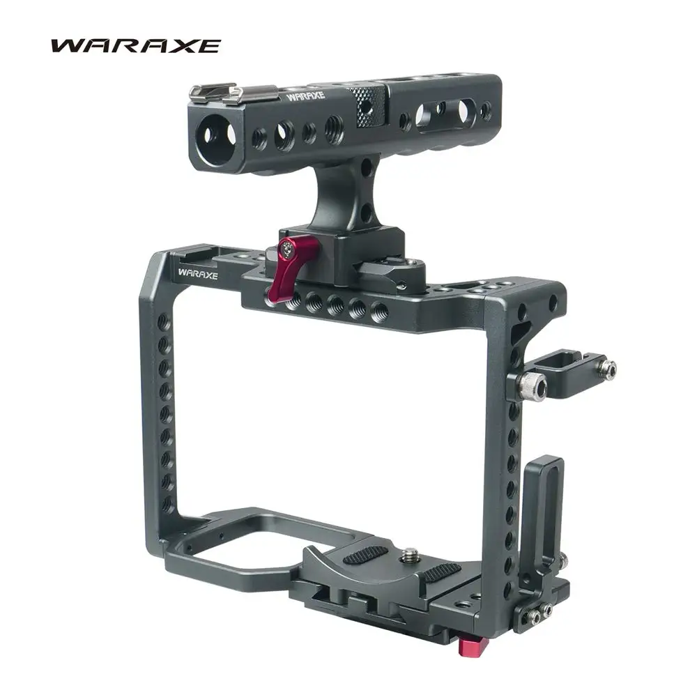 WARAXE GH5S видео Комплект камера клетка встроенный быстрый выпуск с ручкой NATO подходит Arca Swiss для Panasonic Lumix GH5 GH4 GH5S