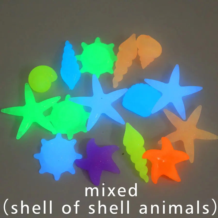 sea shell 20,30, 50 шт, 100 шт аквариумные украшения камни светится в темноте светящиеся галечные камни для садового орнамента аквариума декоративные - Цвет: sea shell