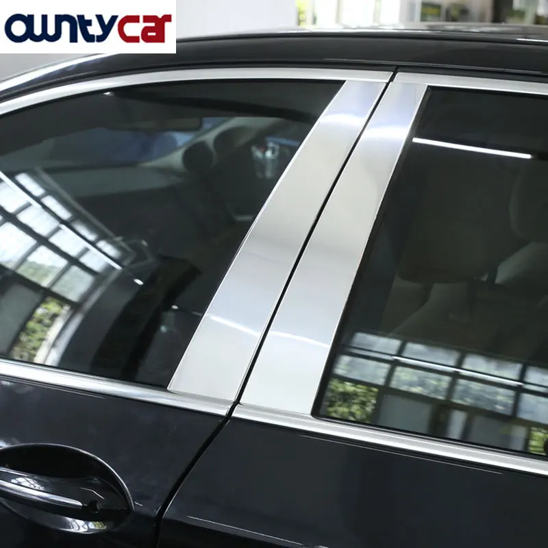 4 шт./компл. Полированная алюминиевая отделка столба для BMW 5 серии F10 520li 525li 530 535li