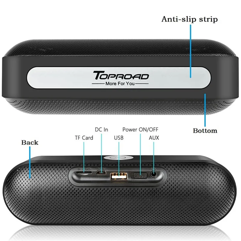 TOPROAD Bluetooth динамик портативные беспроводные колонки стерео объемный музыкальный