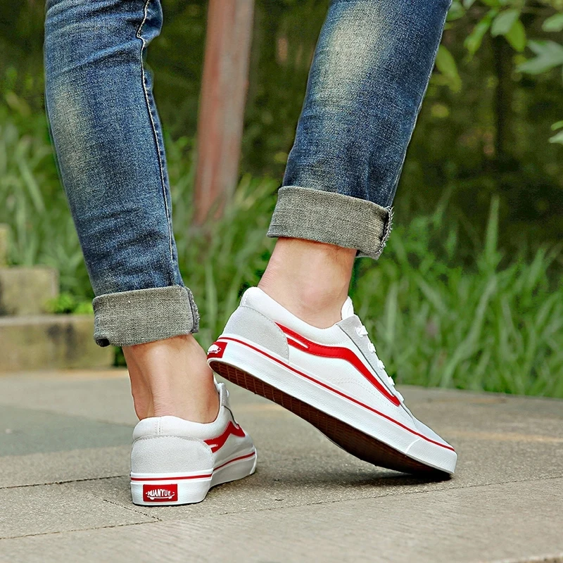 2019 Spring Canvas Lace-up Men Casual Flat Male Footwear Fashion Patchwork Leisure Breathable Teenager Shoes | Обувь