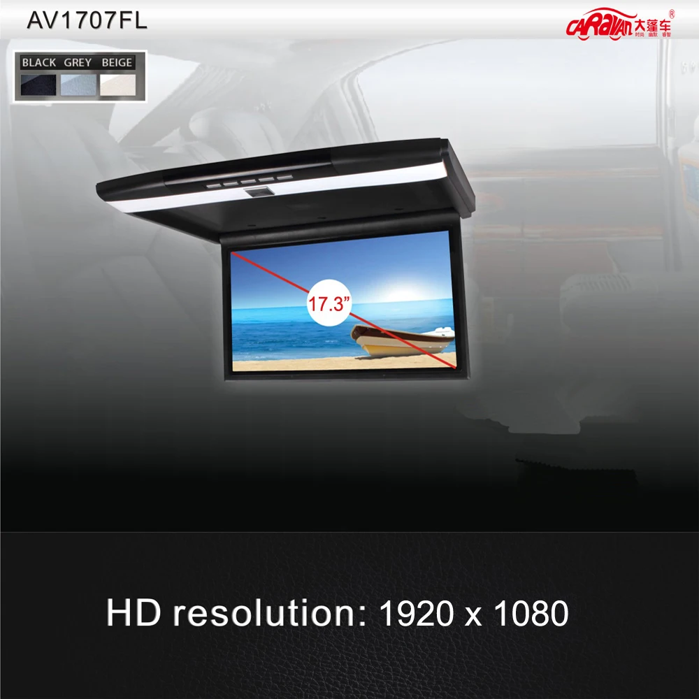 Караван полный 17.3 &quotавтомобиль флип Пух Мониторы крыше Авто накладные 16:9