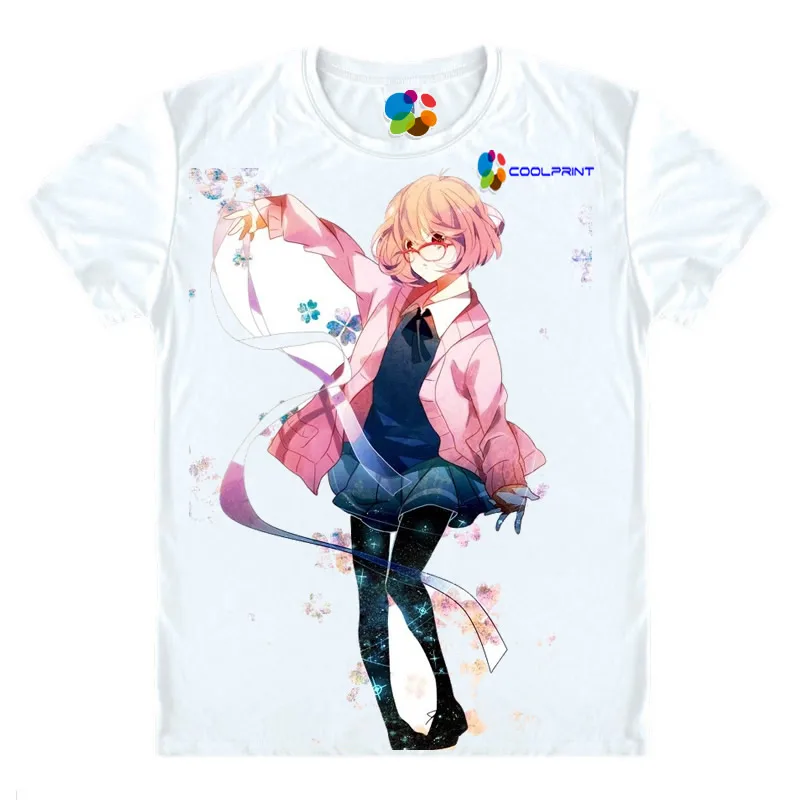 Футболка Coolprint с аниме Mirai kuriama мужские футболки коротким рукавом Kyokai no Kanata