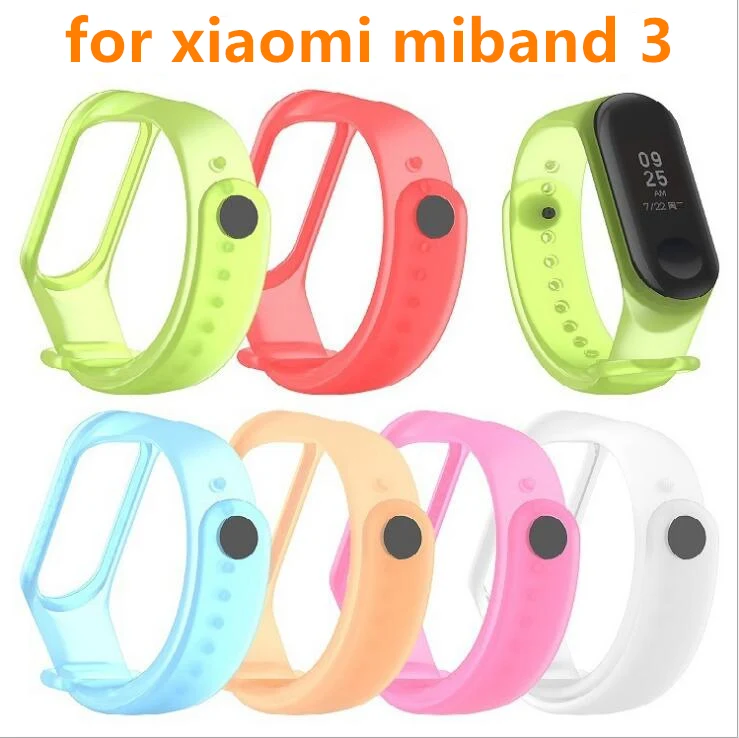 Прозрачный силиконовый ремешок для наручных часов XiaoMi Miband 3 умные аксессуары Miband3