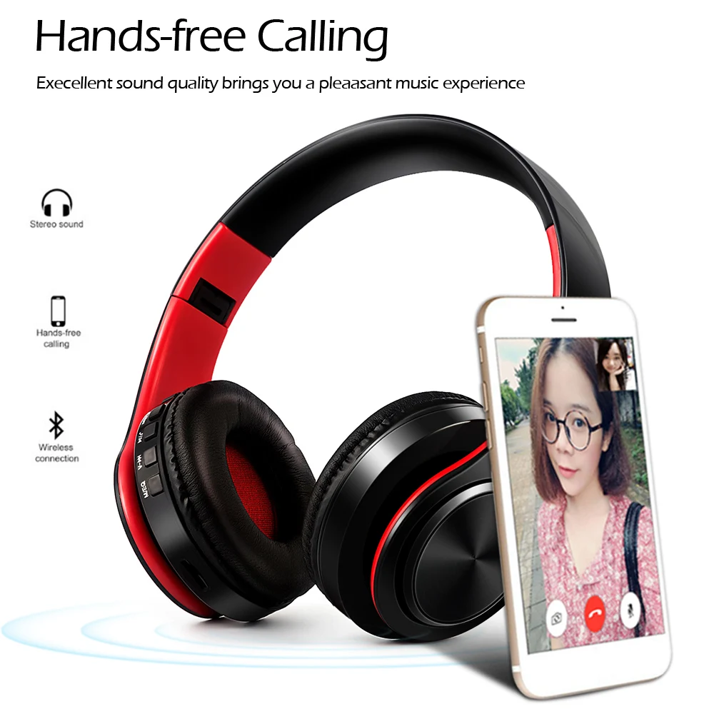 Модные складные беспроводные наушники Bluetooth 4 0 стереогарнитура 3 5 мм проводные