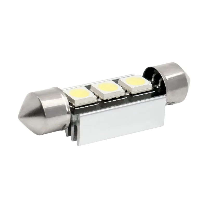 4 шт. 39 мм 6418 C5W 3 SMD 5050 светодиодный белый/синий CANBUS безошибочный автомобильный