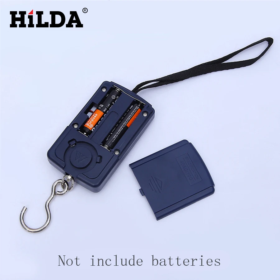 Цифровые весы HILDA 40 кг с ЖК дисплеем точные для багажа электронные крючком