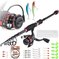 1 8m 2 1m 2 4m2 7m 3 0m carbon shrink road subrod set 1 8 3 0m rod and spinning reel with fishing lure line box set fishing rod