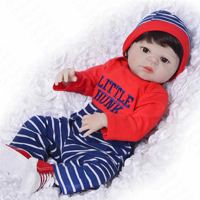 23 дюймов Reborn Baby Doll купать игрушечные лошадки новорожденных Кукла младенец