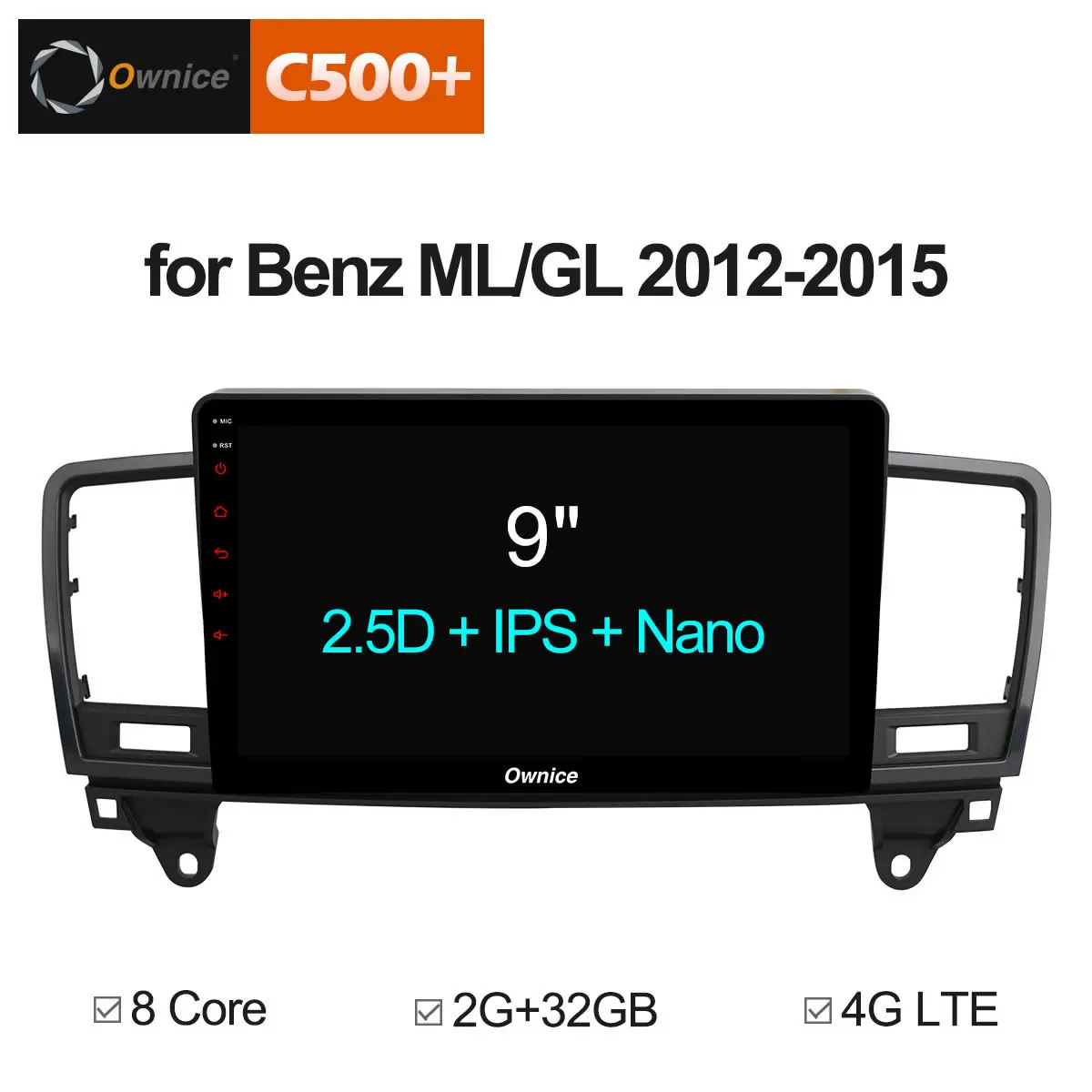 Фото Ownice G10 2.5D IPS Android 8 1 CORE dvd плеер автомобиля для Mercedes Benz ML GL gps 2012 2013 2014 2015 поддержка 4G LTE