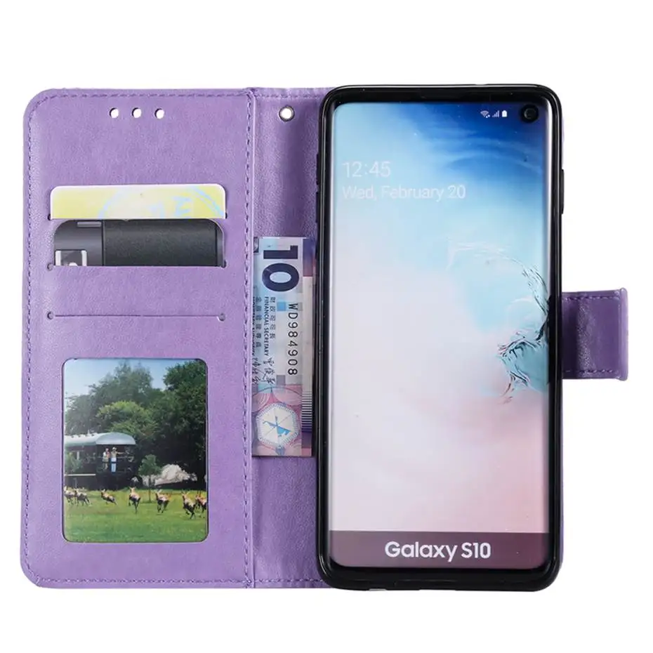Чехол книжка из искусственной кожи с объемной совой для Samsung galaxy S10 S10E A3 A5 A7 A6 J4 J6 Plus