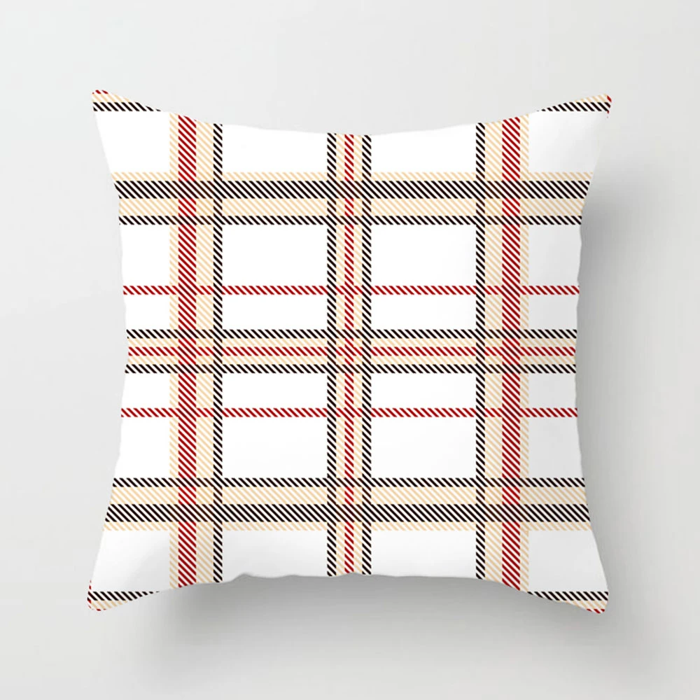 40*40cm Multi-color Pillowcase Geometric Cushion Set Wave Dot Dot Home Sofa Chair Decoration White Lattice Pillowcase - Color: N11562B