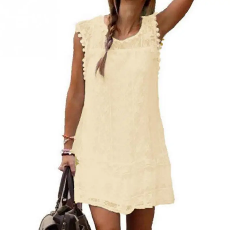 Летние пикантные пляжные платья для женщин Повседневное без рукавов короткое