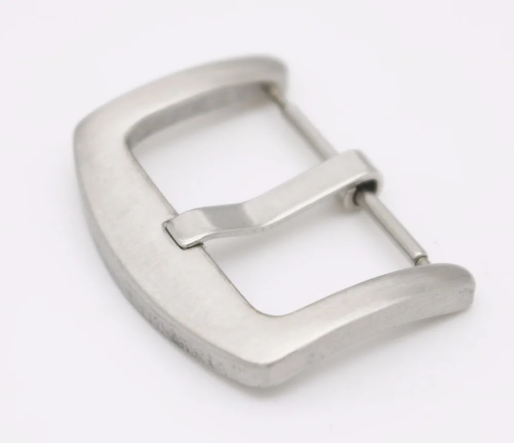 

18 20 22 24mm 2016 Wholesale New Men Women 316L Stainless Steel Silver Brushed Matt 3mm Tang Tongue Pin Watch Buckle in Strap