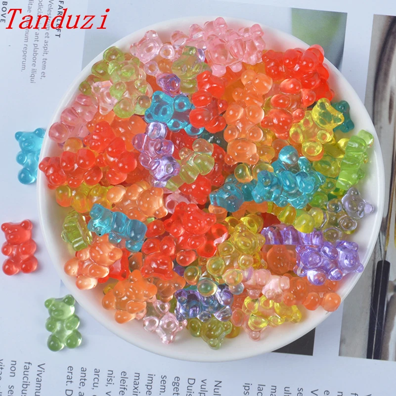 Tanduzi 100 шт. кабошоны из смолы с плоским основанием имитация еды милый медведь в