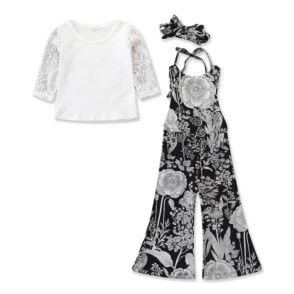 Одежда для девочек Детская футболка с длинными рукавами маленьких + штаны на