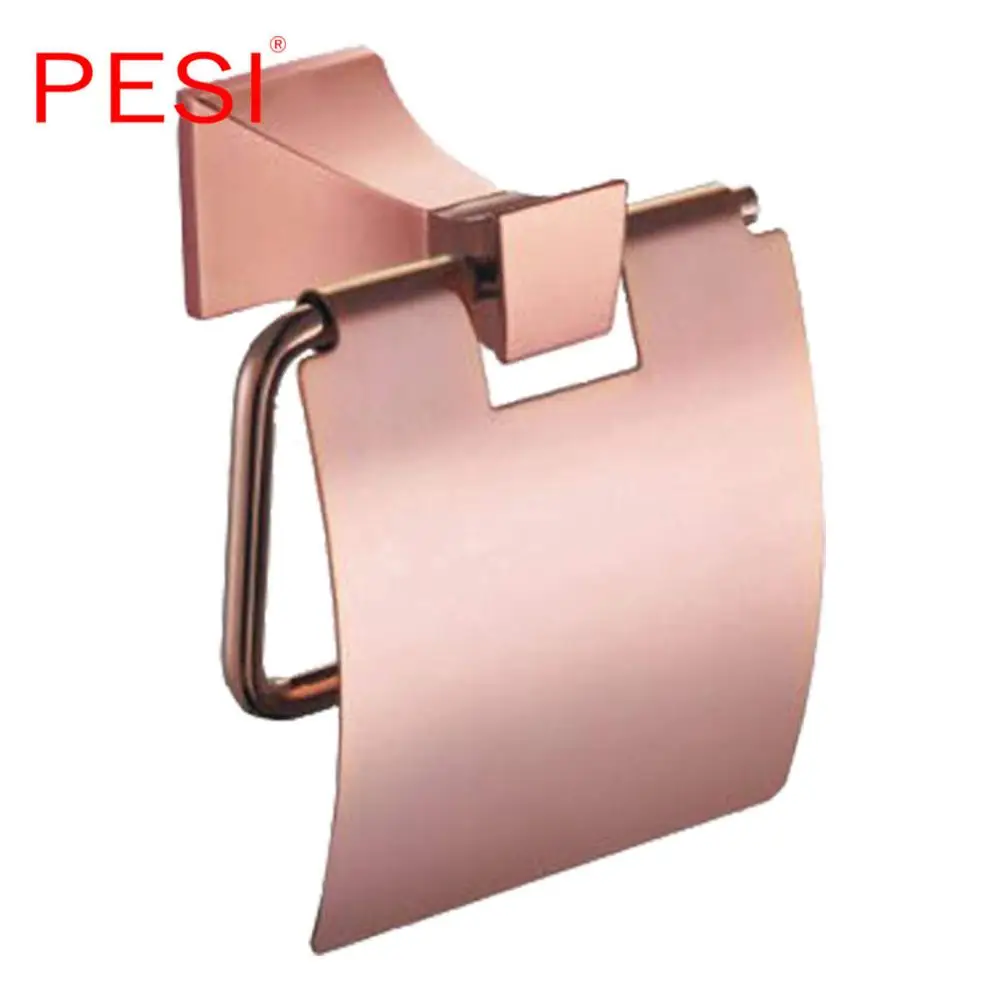 Tissue holder Латунный набор аксессуаров для ванной комнаты, крючок для халата, вешалка для полотенец, барная полка, держатель для бумаги, держатель для зубной щетки, аксессуары для ванной комнаты, розовое золото - Цвет: Tissue holder
