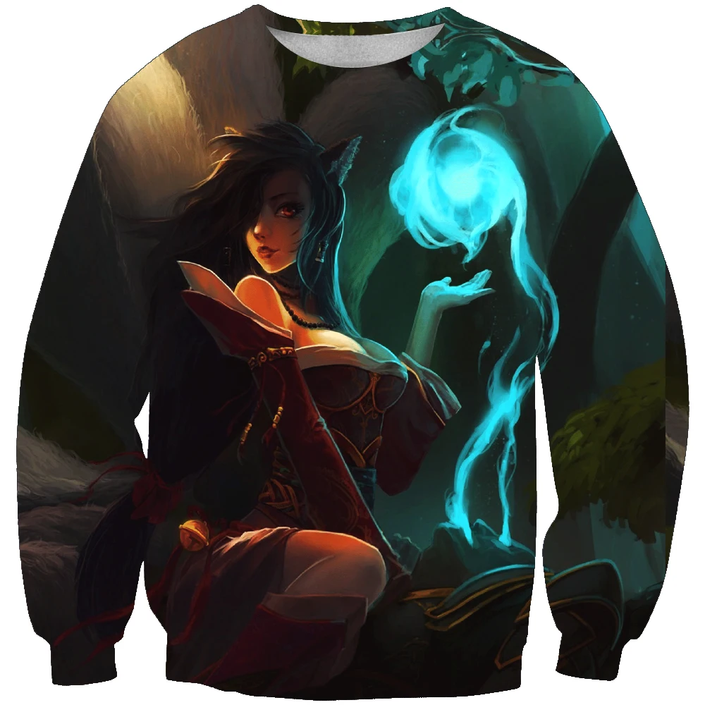 

New arrival fashion Unisex Sweatshirt 3D hot game hero print simple Casual white relaxtion oversized Clothes Free shipping