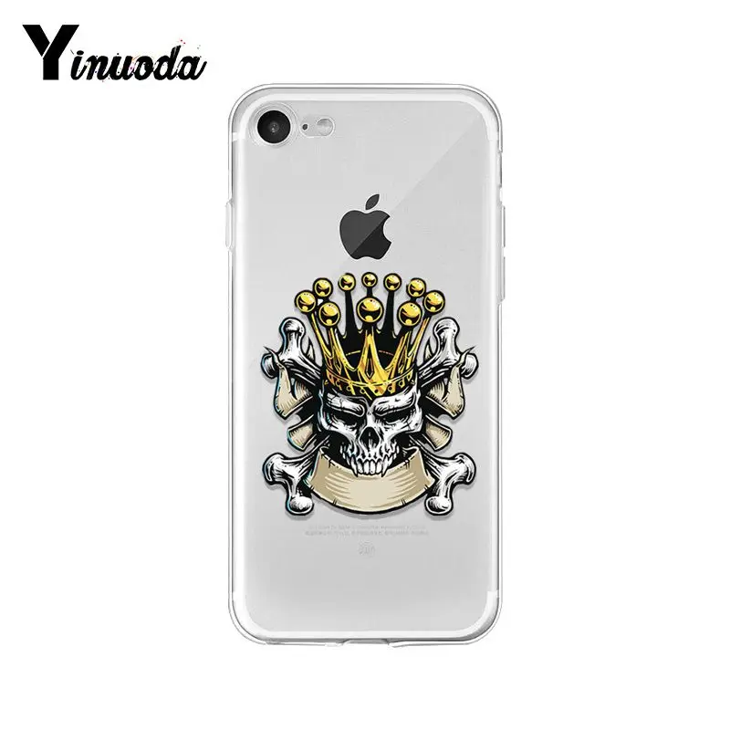 Yinuoda Модный чехол для телефона в стиле ретро с цветком и черепом iphone 8 7 6 6S Plus X XS MAX 5